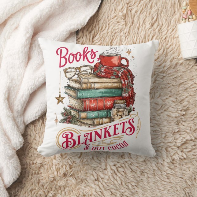 Almofada Livros Cobertores e Cacau Quente (Cobertor)