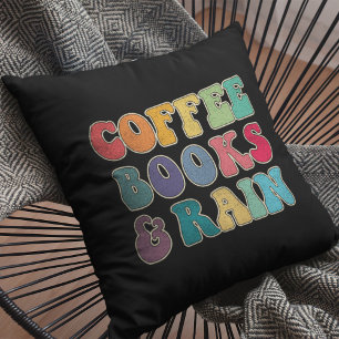 Almofada Livros de Café e Chuva