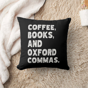 Almofada Livros De Café E Professores Legal De Oxford Comma