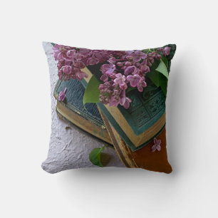 Almofada Livros velhos e lilacs