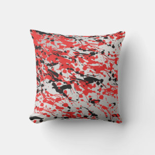 Almofada Lixeira e perfuração de Abstrato preto e vermelho
