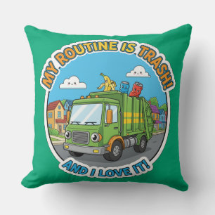 Almofada Lixo Engraçado do Caminhão-Humor Decoração