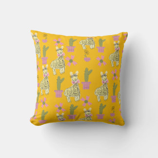 Almofada Llama Animal Doodle Yellow Kids Teen
