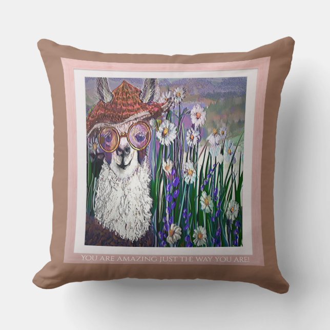 Almofada Llama, Vestido e Livre (Frente)