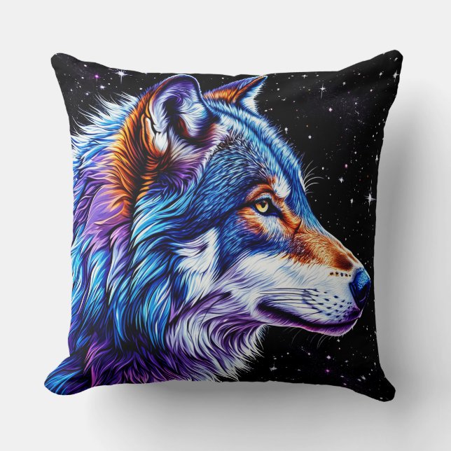 Almofada Lobo à Noite (Frente)