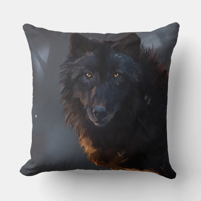 Almofada Lobo Negro (Frente)