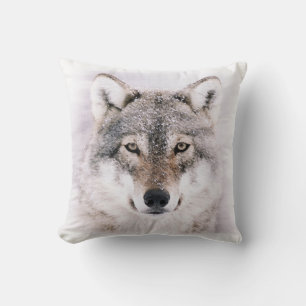 Almofada Lobo no travesseiro decorativo da pintura do