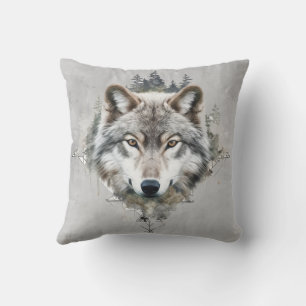 Almofada Lobos Lobos Intensos Natureza Selvagem Animal