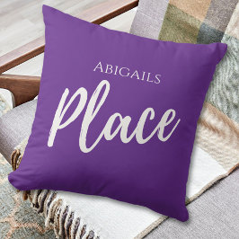 Almofada Local de Nome Personalizado Roxo