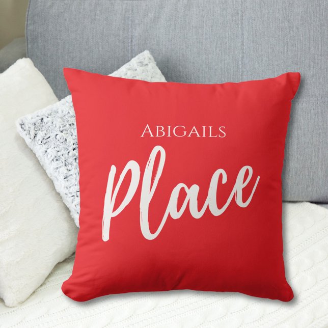 Almofada Local do Nome Personalizado Vermelho (Criador carregado)
