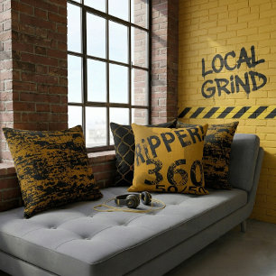 Almofada "Local Grind" Arte de Rua Dustr Preto e Amarelo