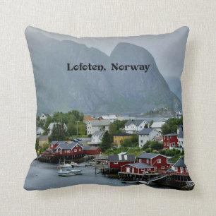 Almofada Lofoten, fotografia de paisagem cênica da Noruega