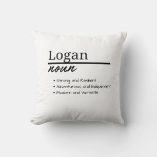 Almofada Logan, Definição de Nome Personalizado de Menino