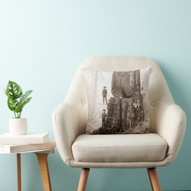 Almofada Loggers Americanos Lumberjacks Circa 1880 (Cadeira)