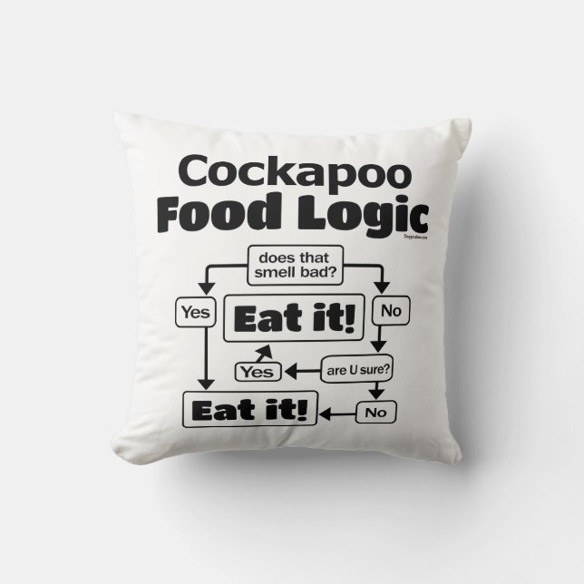 Almofada Lógica de Comida da Cockapoo (Frente)