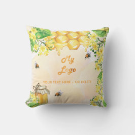 Almofada Logótipo comercial das flores amarelas do mel das 