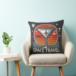 Almofada Logotipo da Era Espacial de Viagens Espaciais Mart