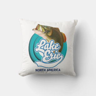 Almofada logotipo da pesca no Lago Erie América do Norte