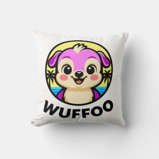 Almofada Logotipo de animação do cachorrinho Kawaii da Wuff