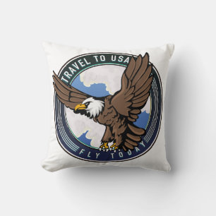 Almofada logotipo de viagem para USA Fly hoje