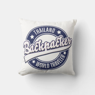 Almofada Logotipo do Backpacker World Traveler da Tailândia