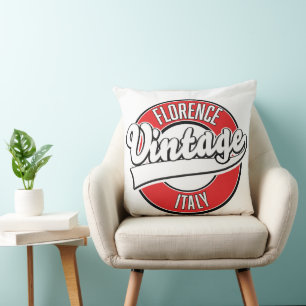 Almofada logotipo do estilo florence italy vintage