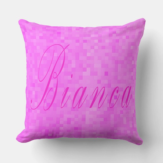 Almofada Logotipo do nome das raparigas Bianca, (Frente)