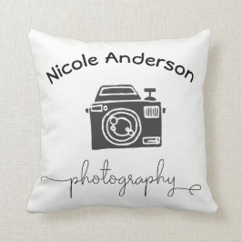 Almofada Logotipo Gráfico Minimalista Moderno de Câmera Fot