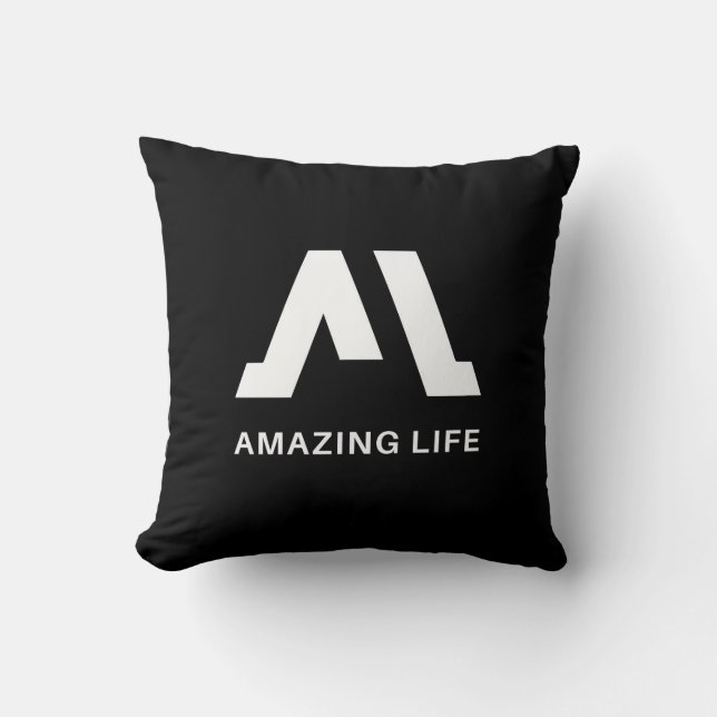 Almofada Logotipo Monocromático Amazing Life A (Frente)