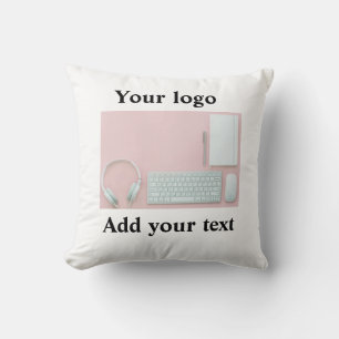 Almofada Logotipo personalizado simples e elegante aqui da