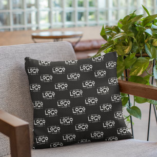 Almofada Logotipo preto comercial simples padrão mínimo Mar