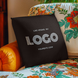 Almofada Logotipo retangular branco e preto