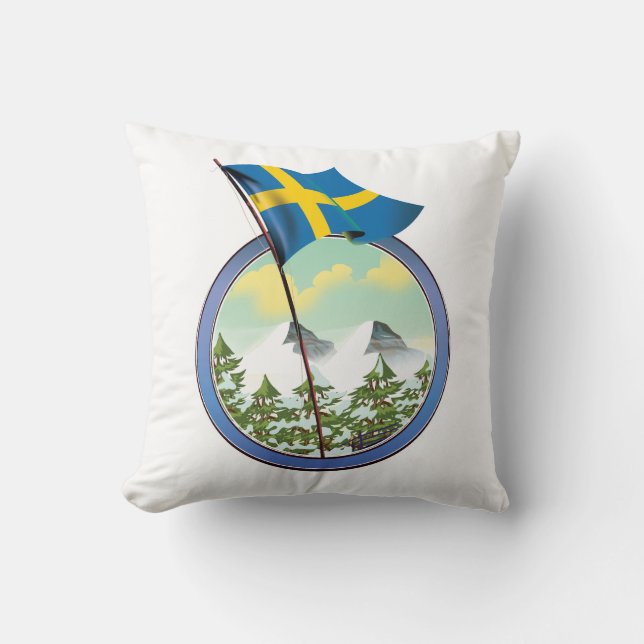 Almofada logotipo retrô da Suécia (Frente)
