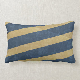 ALMOFADA LOMBAR 092 MARINHO DOURADO GRUNGE STRIPES SAILOR PADRÃO