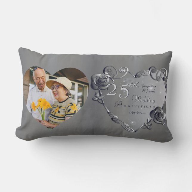 Almofada Lombar 10º,11,20,25,70, Anniversário de Casamento (Frente)