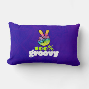 Almofada Lombar 100% Groovy Rainbow - Sinal de Paz na Mão