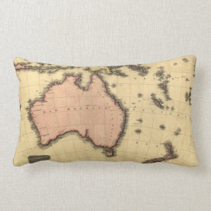 Almofada Lombar 1818 mapa de Australasia - Austrália, Nova