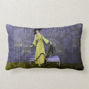 Almofada Lombar 1913 LUXE: FORMA do VINTAGE, Chartreuse, pervinca