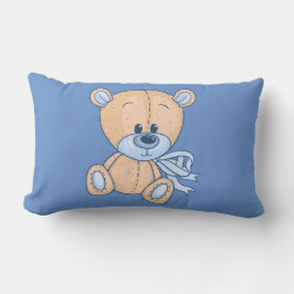 Almofada Lombar 2 Em 1 Bebê Blue Teddy Bear Urso Travesseiro