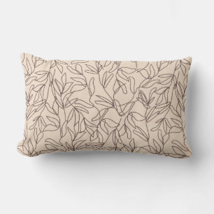 Almofada Lombar A arte moderna de linha de abstrato boho deixa o p