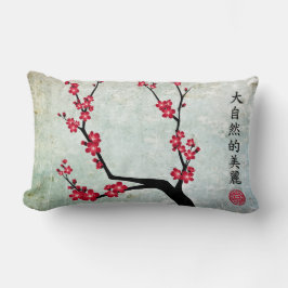Almofada Lombar A cereja vermelha floresce três arte "Presente da