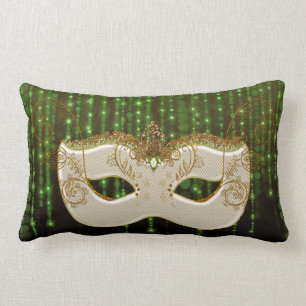 Almofada Lombar A corda Dourado do verde do mascarada ilumina o