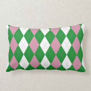 Almofada Lombar A.K.A travesseiro decorativo cor-de-rosa & verde