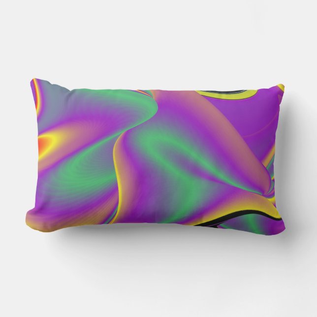 Almofada Lombar A magia das cores do Rainbowart Abstrato 3D (Frente)