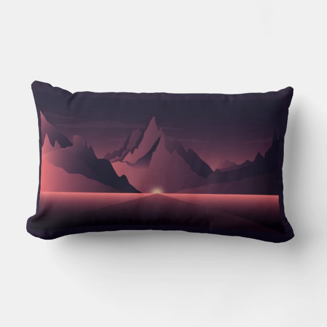 Almofada Lombar A mountain sunset illustration         (Frente)