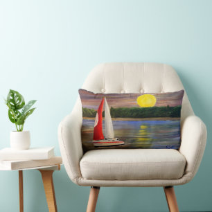 Almofada Lombar A Sunset Sail, por Gary Poling
