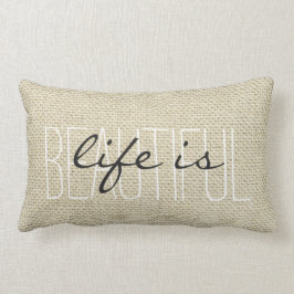 Almofada Lombar "A vida é bela" Linen Personalizado