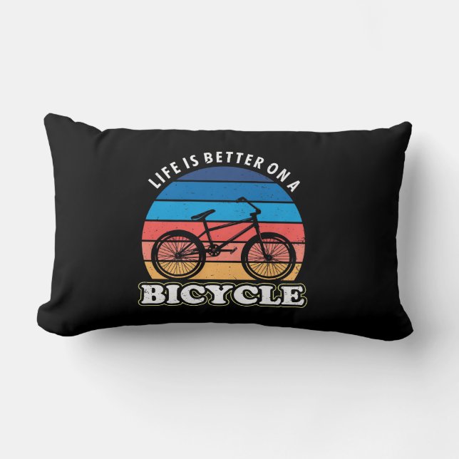 Almofada Lombar A Vida É Melhor Num Bicicleto (Frente)