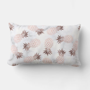 Almofada Lombar abacaxi rosa de ouro branco elegante e moderno