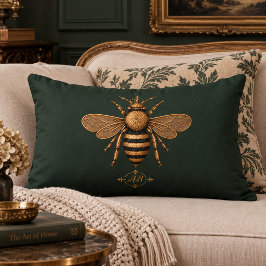 Almofada Lombar Abe Melissa Real Rainha | Verde Floresta Profundo